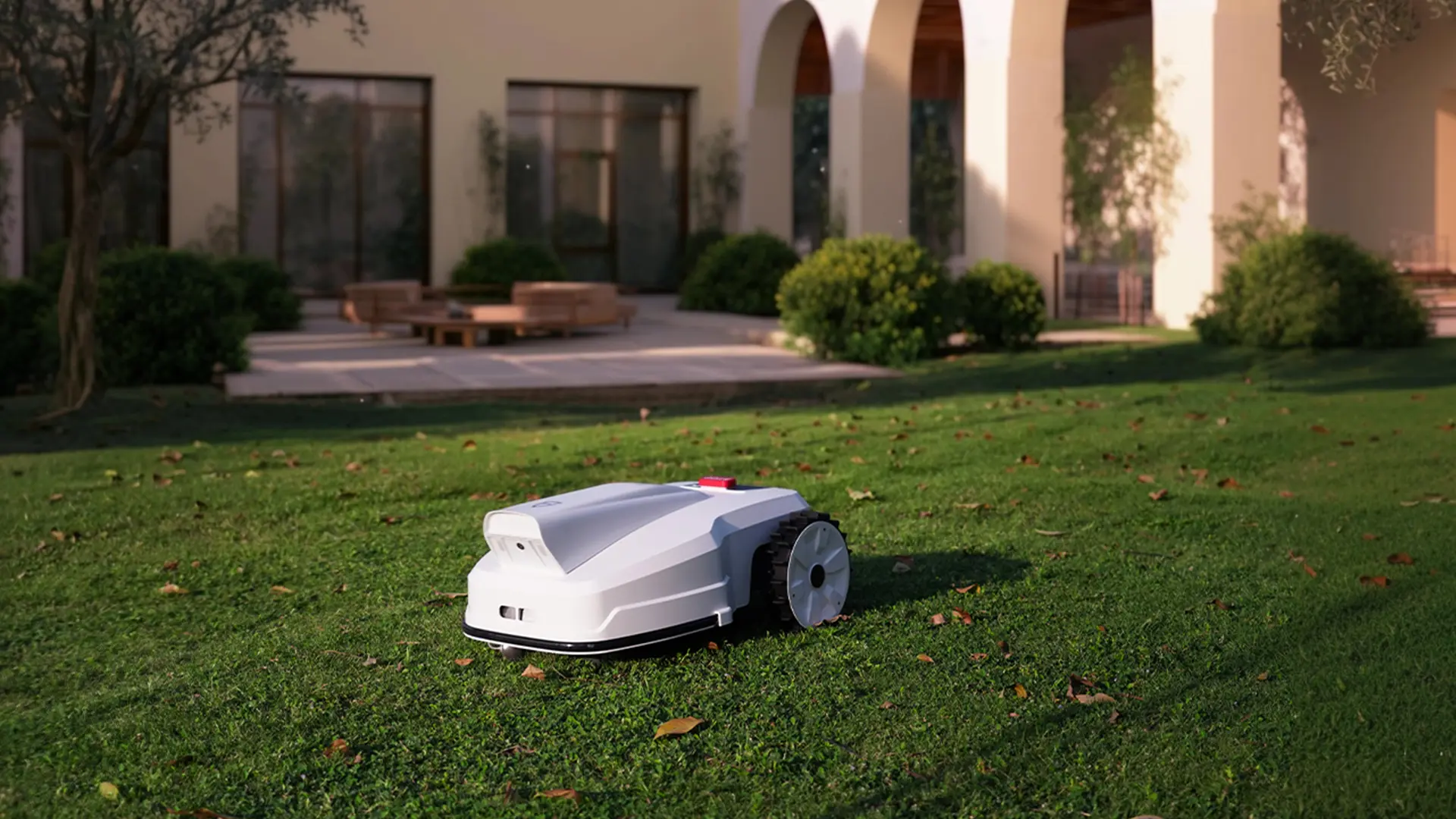 FV2000 robotic mower with RTK and vision technology for precise, efficient mowing in complex environments.