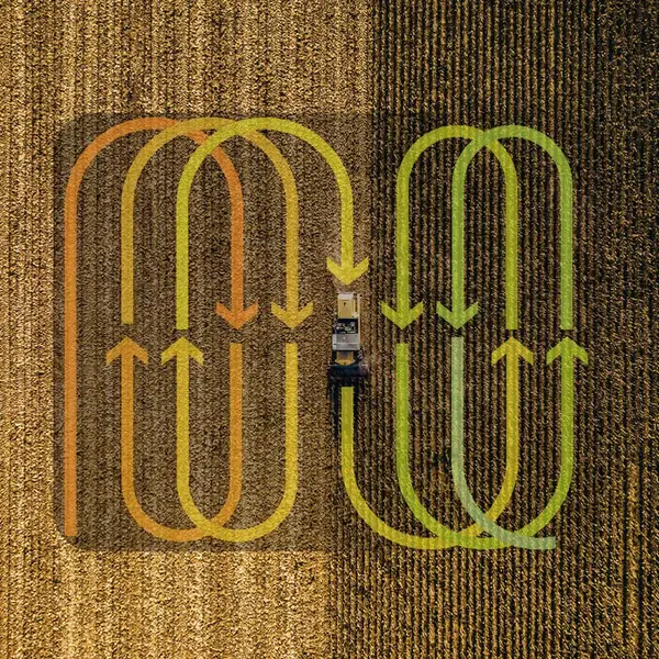 FJD Auto U-turn Drive: 30% less headland space with optimized shortest path.