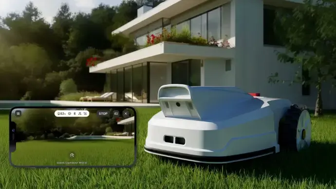 FV2000 robotic mower, real-time remote control and monitoring.