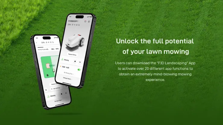 Enhance your lawn mowing with the FJD Landscaping app—20+ features, one-click updates.