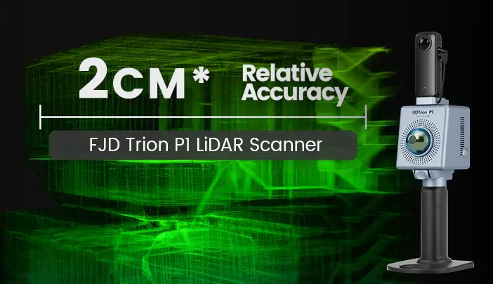 FJD Trion P1 3D Handheld LiDAR Scanner delivers high accuracy and extended range for versatile 3D LiDAR scanning.