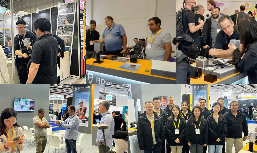 FJD Trion P1 3D Handheld LiDAR Scanner showcased at international geospatial exhibitions.