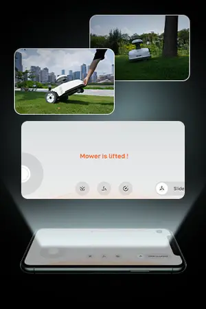 Lift/Tilt Safety Monitoring robot mower
