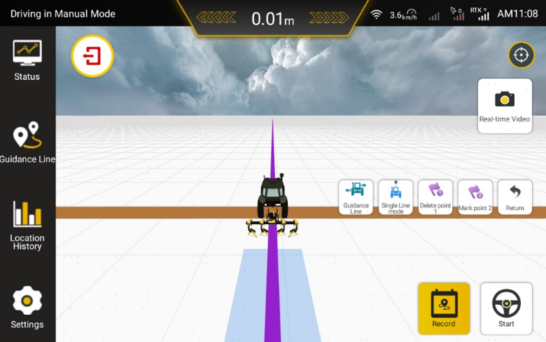 FJD Autosteering: Import boundary or mark field edges for accurate guidance.