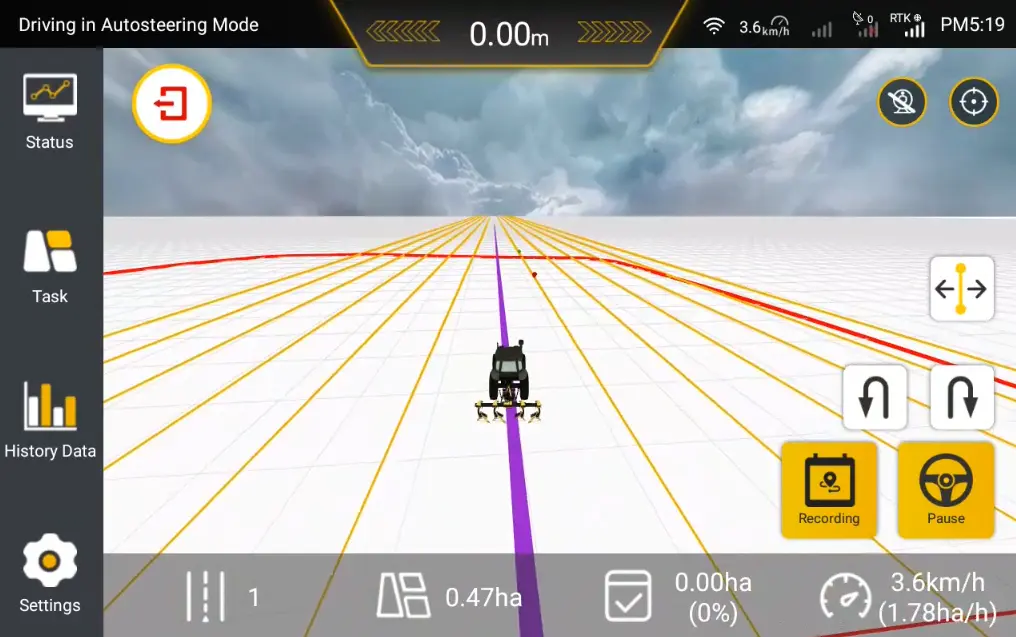 FJD Autosteering: Plan automatic U-turns using guidance line controls.